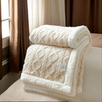 Reversible Sherpa Fleece Throw, Soft Polyester, 3 Sizes
