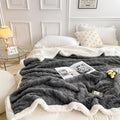 Reversible Sherpa Fleece Throw, Soft Polyester, 3 Sizes