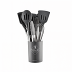 12-Piece Silicone Kitchen Utensil Set with Stainless Steel Handles
