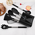 12-Piece Silicone Kitchen Utensil Set with Stainless Steel Handles