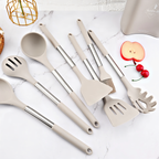 12-Piece Silicone Kitchen Utensil Set with Stainless Steel Handles
