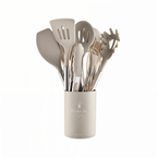 12-Piece Silicone Kitchen Utensil Set with Stainless Steel Handles