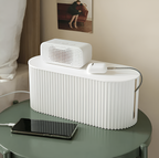 Ribbed Cable Storage Box with Lid, 33cm, Three Colours