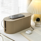 Ribbed Cable Storage Box with Lid, 33cm, Three Colours