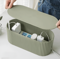 Ribbed Cable Storage Box with Lid, 33cm, Three Colours