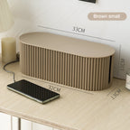 Ribbed Cable Storage Box with Lid, 33cm, Three Colours