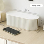 Ribbed Cable Storage Box with Lid, 33cm, Three Colours