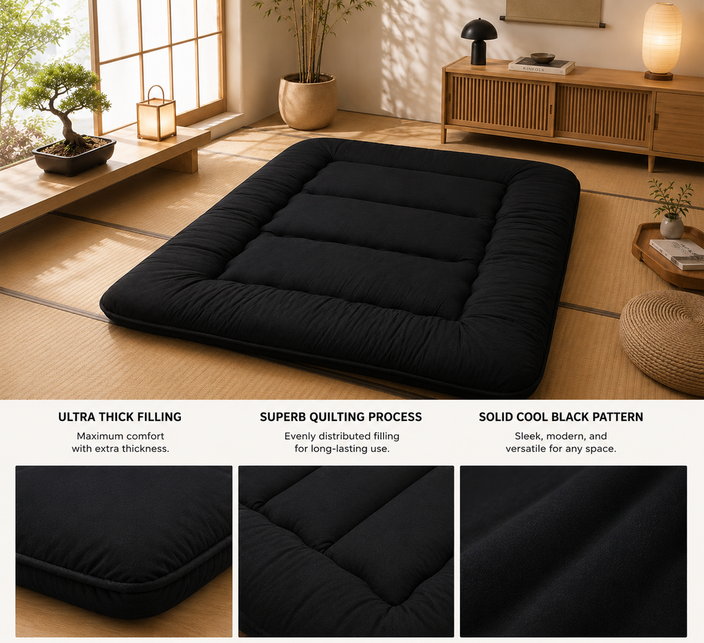 Folding Futon Mattress 10cm Thick, Japanese Style Floor Mat