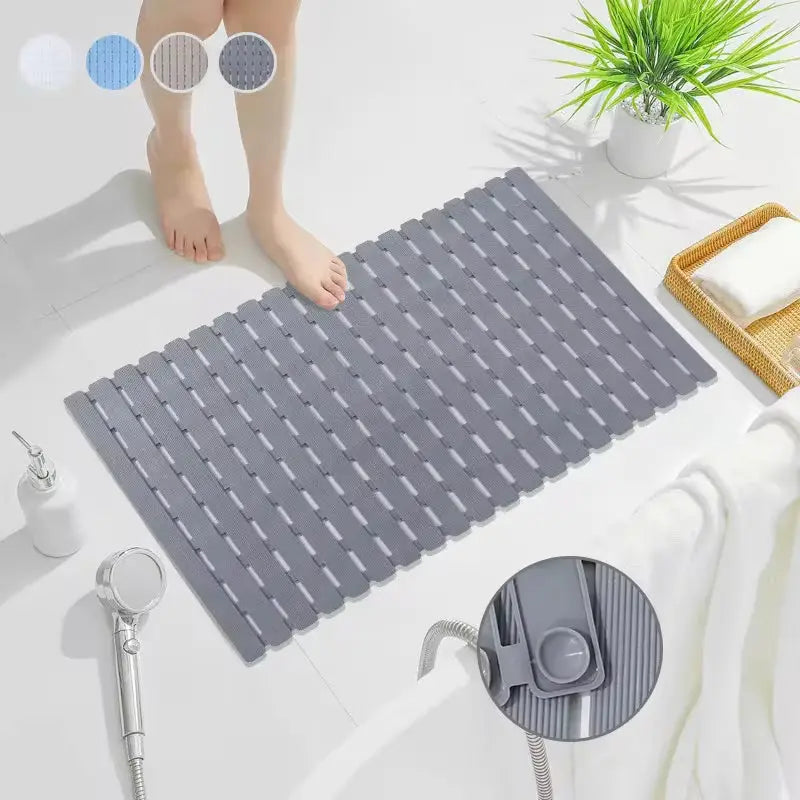 Non-Slip Bath Mat 40x63cm with Suction Cups and Drainage Holes