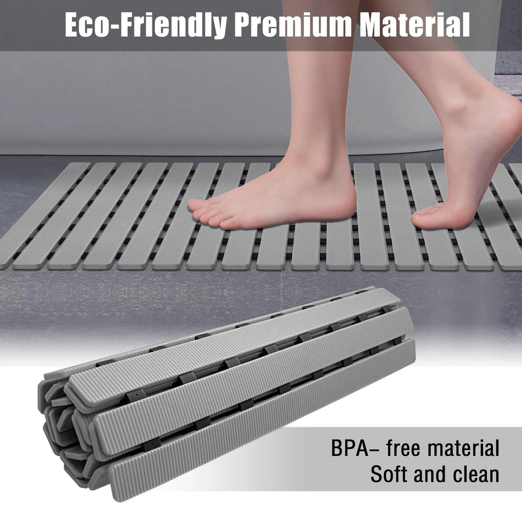 Non-Slip Bath Mat 40x63cm with Suction Cups and Drainage Holes