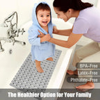 Non-Slip Bath Mat 40x63cm with Suction Cups and Drainage Holes