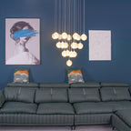 Crystal Globe Cluster Chandelier, Chrome, 1 to 50 Lights