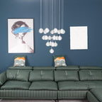 Crystal Globe Cluster Chandelier, Chrome, 1 to 50 Lights