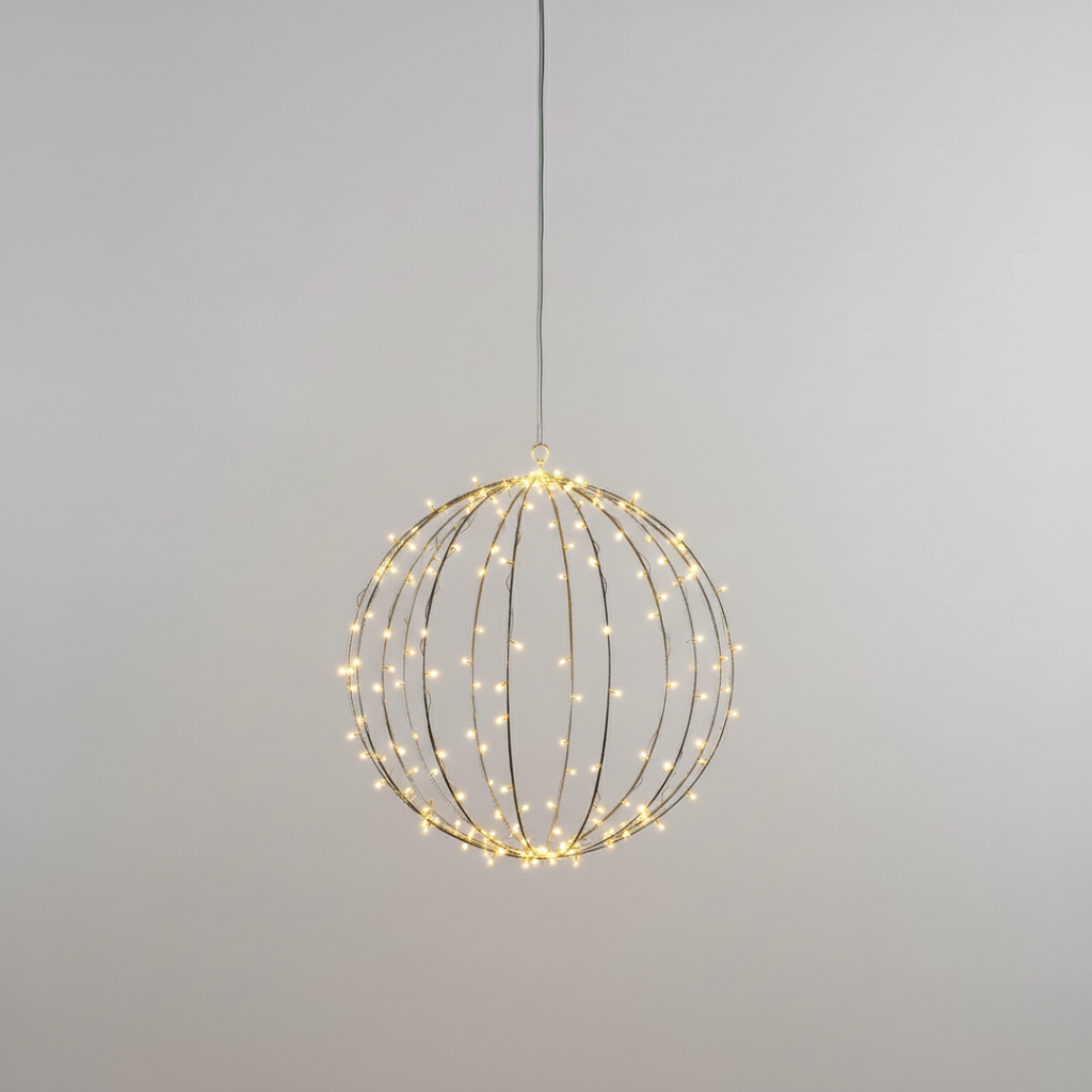 Foldable LED Metal Globe Light 30cm, Cordless, Two Modes