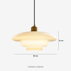 Opal White Glass Pendant Light with Brushed Brass, E27