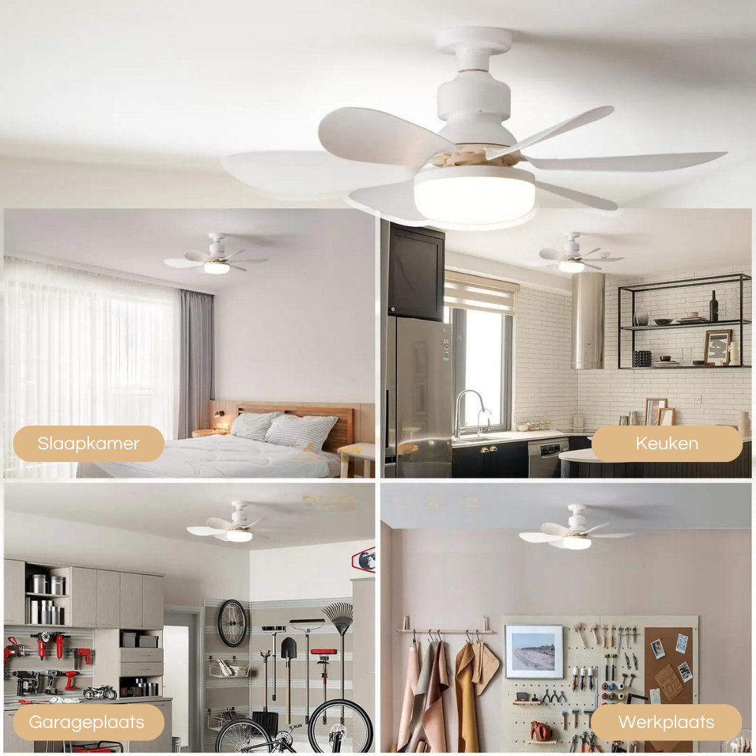 Ceiling Fan with LED Light, 3 Speeds and Remote Control