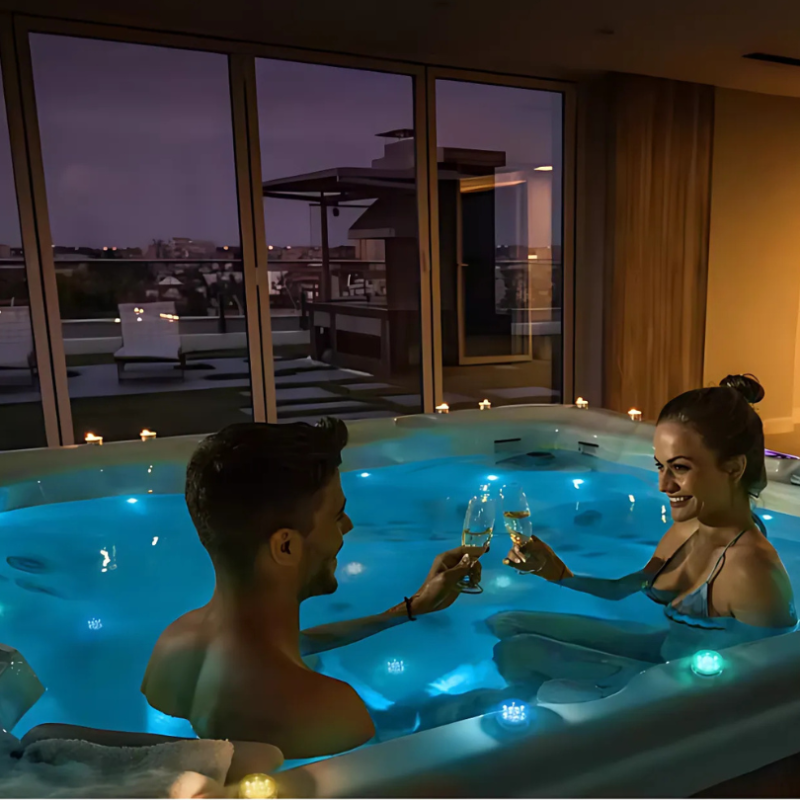 Floating LED Pool Lights, 16 Colours with Remote, Set of 2