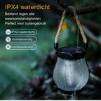 Solar Flame Effect Lantern with 22 LEDs, 25.5 cm, Hemp Rope
