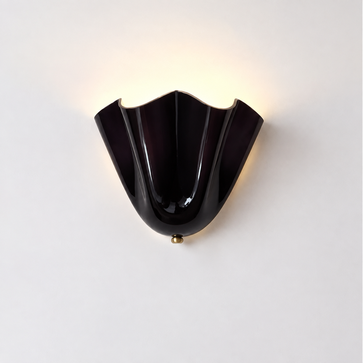 Art Deco Shell Glass Wall Light with Gold Fitting
