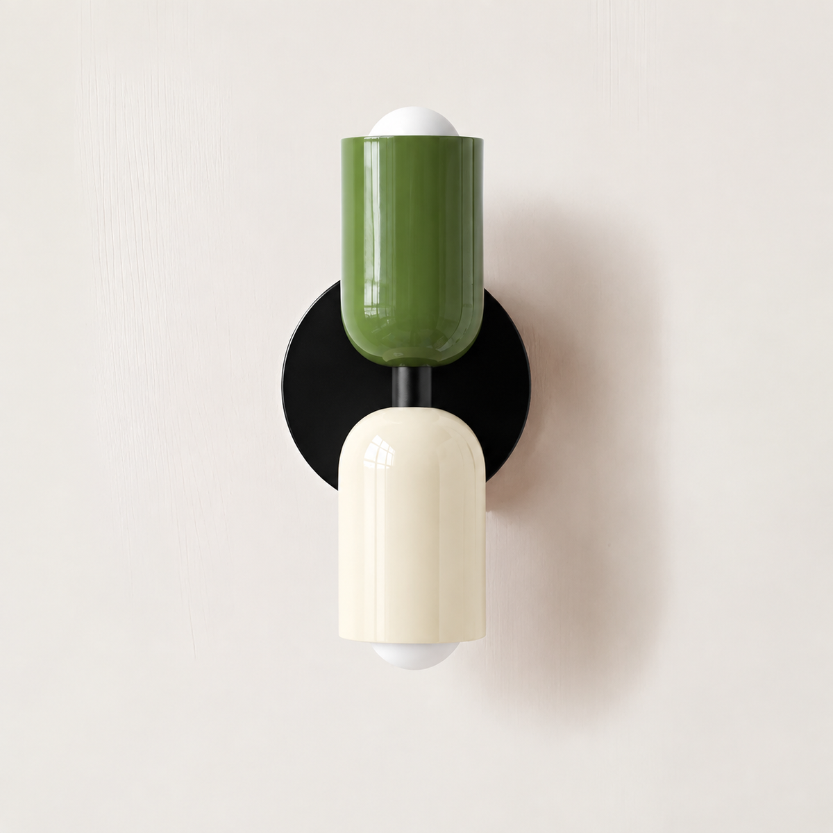 Modernist Twin Cylinder Wall Light in Two-Tone Colours