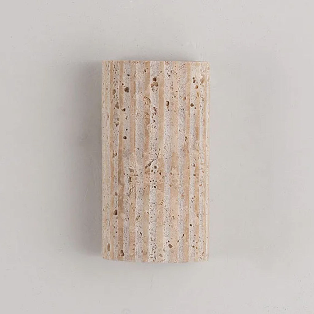 Travertine Wall Light, GU10, Half-Cylinder Design