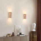 Travertine Wall Light, GU10, Half-Cylinder Design