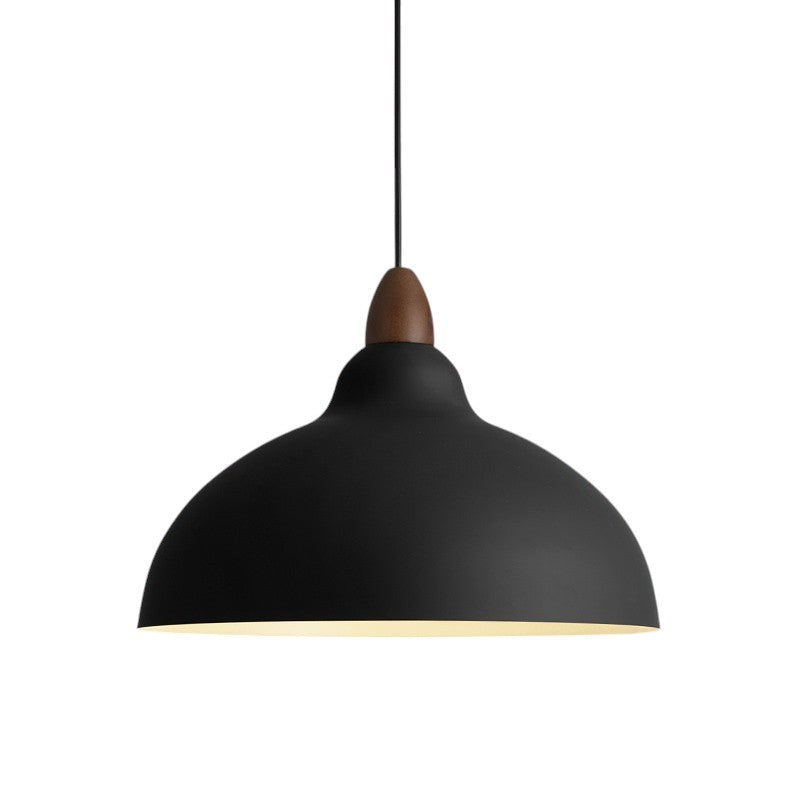 Scandinavian Wood and Metal Pendant Light, E27, Adjustable