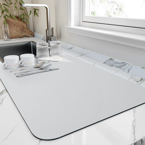 Absorbent Diatomite Coffee Mat with Non-Slip Rubber Base