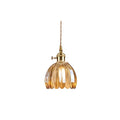 Retro Tulip Glass Pendant Light with E27 Fitting, Amber