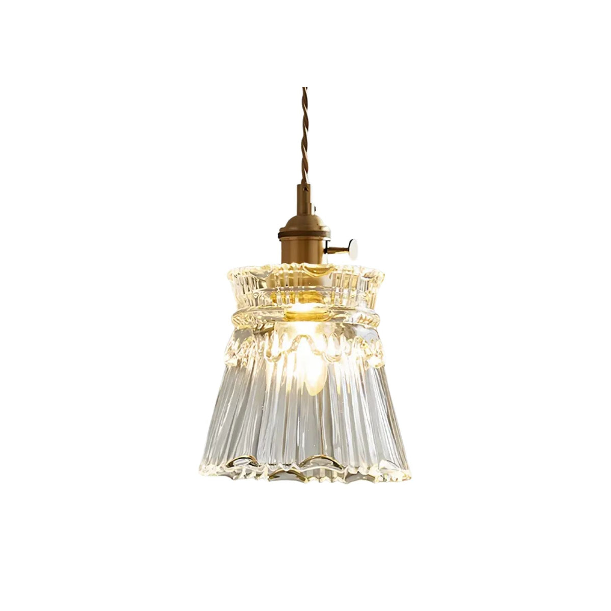 Bronze and Clear Glass Pendant Light, Adjustable Cable