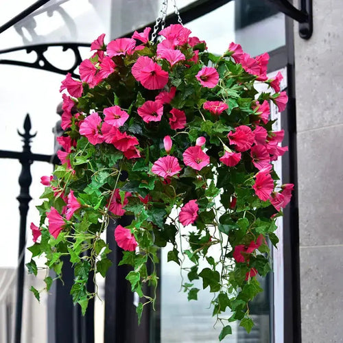 Artificial Morning Glory Garland 66cm, UV Resistant, Pack of 2