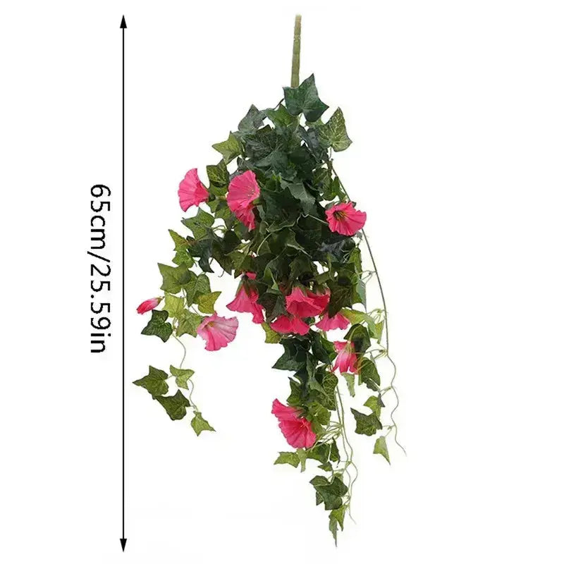 Artificial Morning Glory Garland 66cm, UV Resistant, Pack of 2