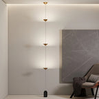 Three-Shade Pendant Light with Natural Stone Counterweight