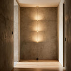 Three-Shade Pendant Light with Natural Stone Counterweight