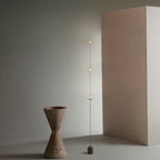 Three-Shade Pendant Light with Natural Stone Counterweight
