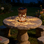 Solar Garden Lantern with Cut-Out Pattern, IP55, Hang or Stand