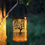 Solar Garden Lantern with Cut-Out Pattern, IP55, Hang or Stand