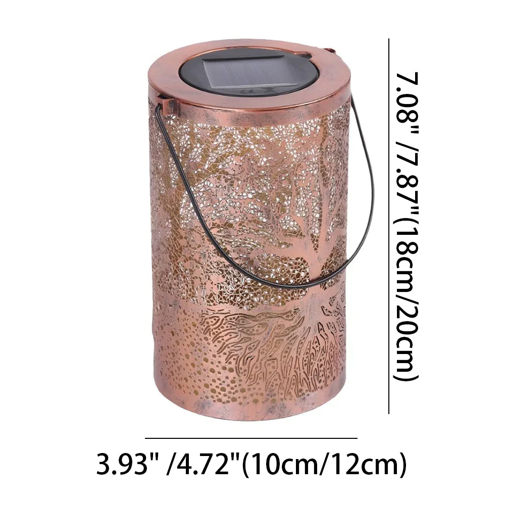 Solar Garden Lantern with Cut-Out Pattern, IP55, Hang or Stand