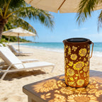 Solar Garden Lantern with Cut-Out Pattern, IP55, Hang or Stand