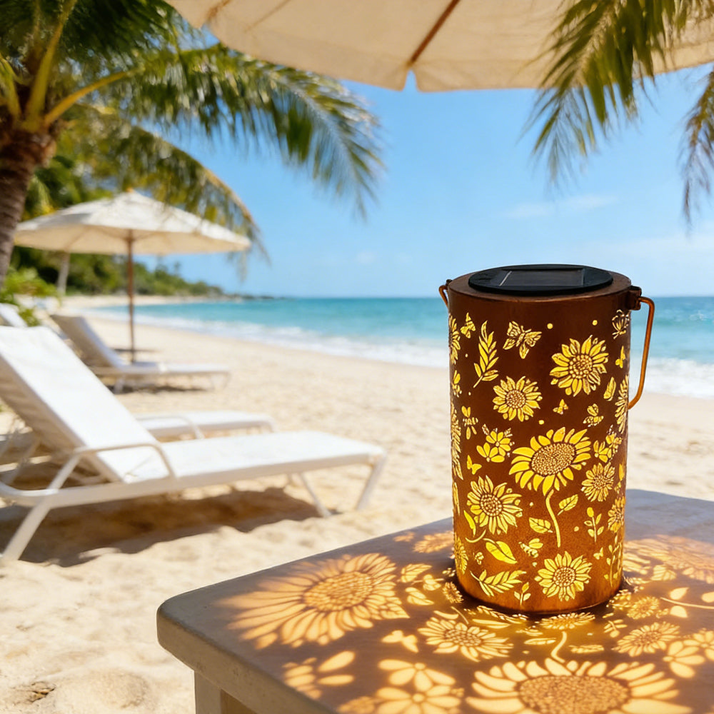 Solar Garden Lantern with Cut-Out Pattern, IP55, Hang or Stand