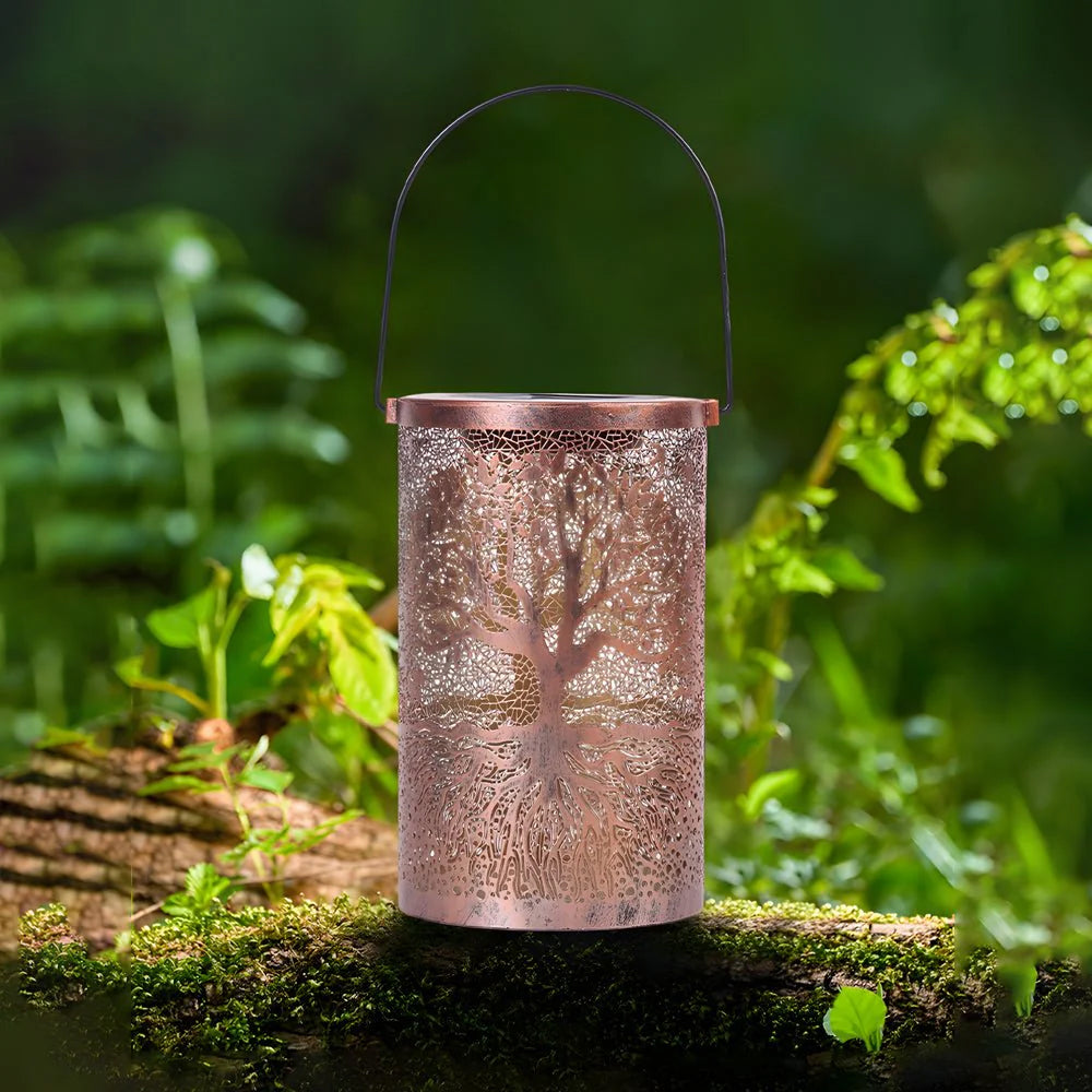 Solar Garden Lantern with Cut-Out Pattern, IP55, Hang or Stand