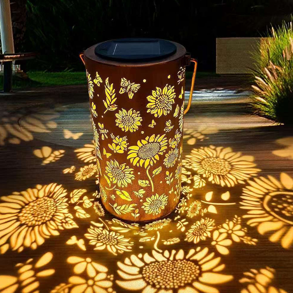 Solar Garden Lantern with Cut-Out Pattern, IP55, Hang or Stand