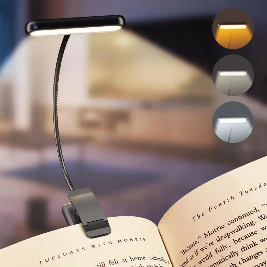 Rechargeable LED Clip-On Reading Light with Gooseneck
