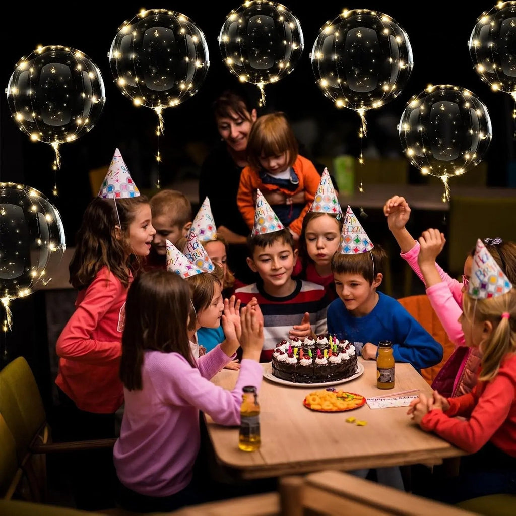 LED Garden Party Balloons, 45 cm, Battery Powered, 3 m String
