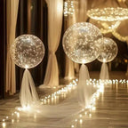 Transparent LED Balloons 45cm with Warm White Light String