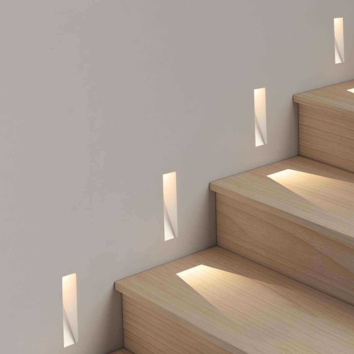 Recessed Motion Sensor Stair Light, Indirect LED Glow