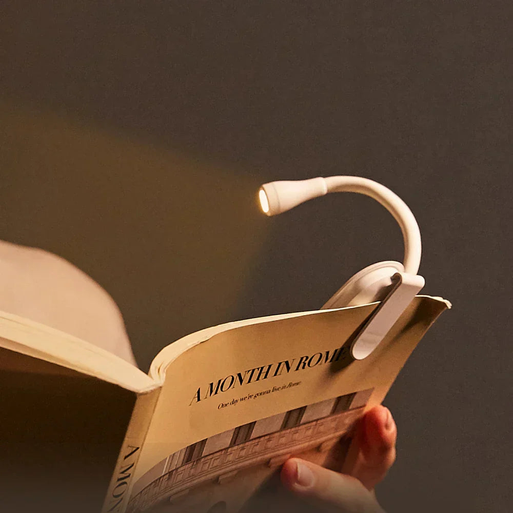 Flexible LED Clip-On Reading Light, USB Rechargeable, Warm White