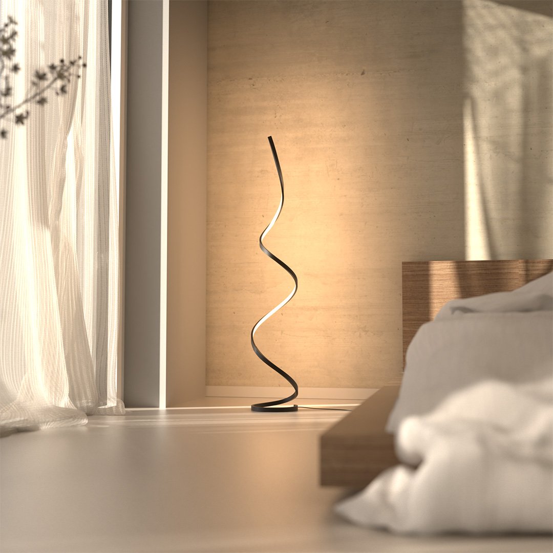 Spiral LED Floor Lamp, Dimmable Minimalist Standing Light