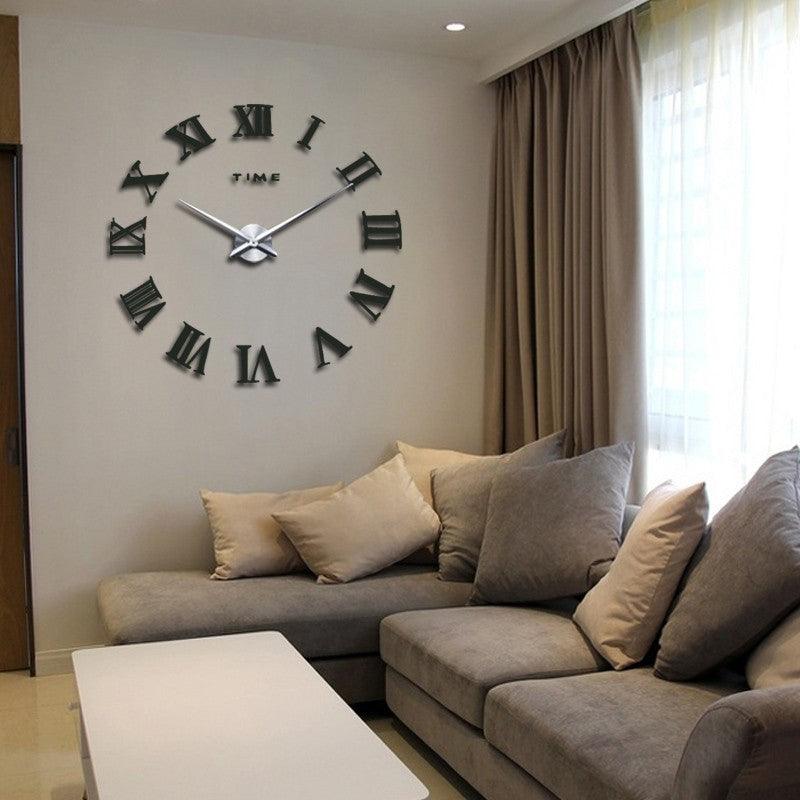 Geometric Roman Numeral Wall Clock, Mirror-Effect Acrylic
