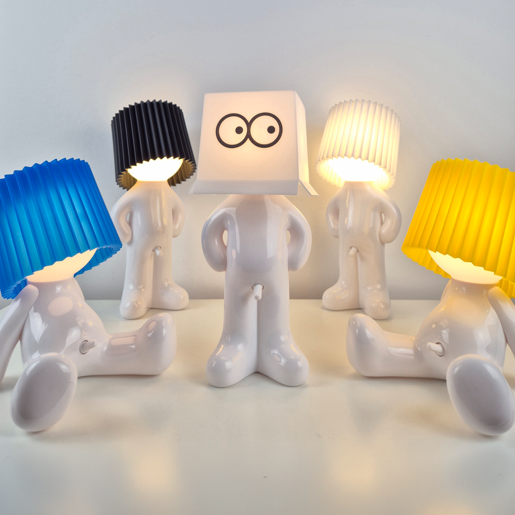 Seated Figure LED Table Lamp, Rechargeable, Eight Colours